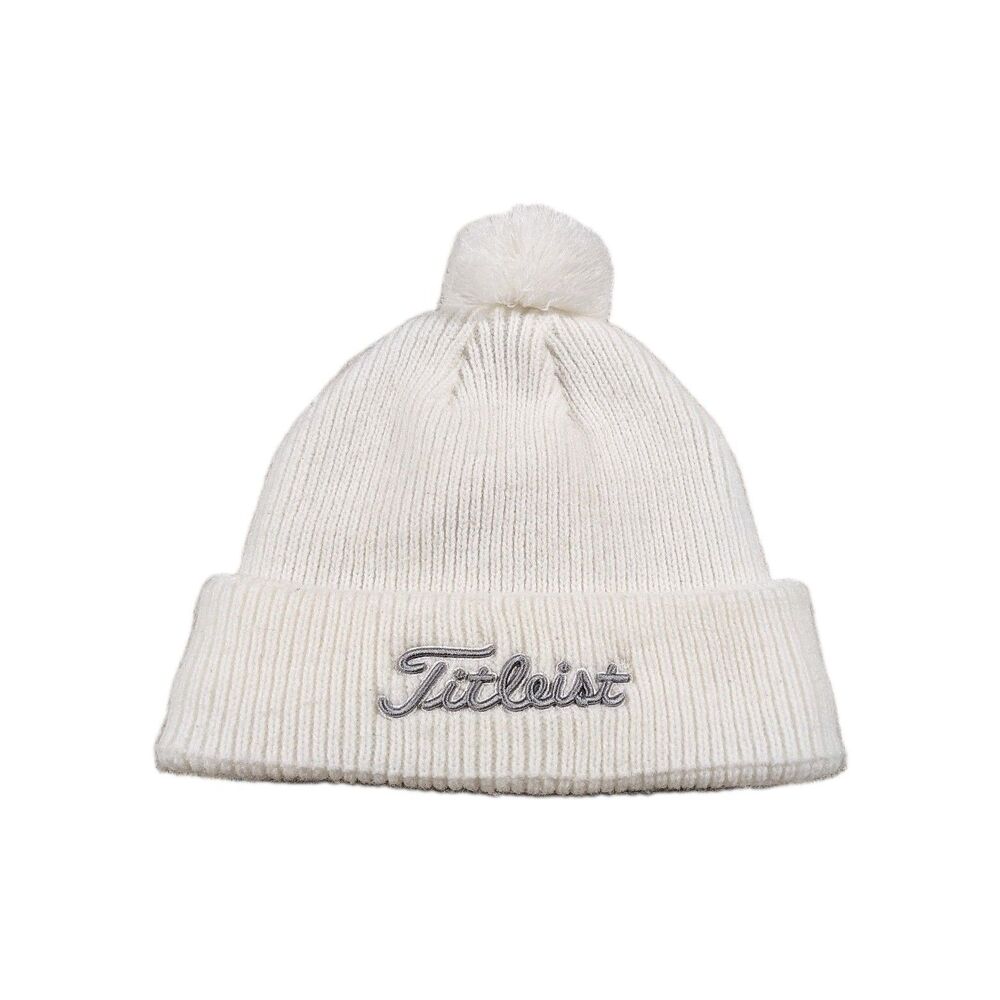 Titleist Golf Ladies Fleece Lined Ribbed Knit Pom Pom Hat Ski Winter Vacation